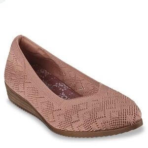 Skechers Cleo Sawdust with Grace Wedge Slip On Shoes